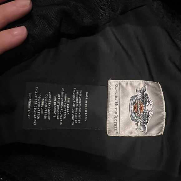 Harley-Davidson Black and Blue Sporty Jacket with Stand-Up Collar - Picture 5 of 13